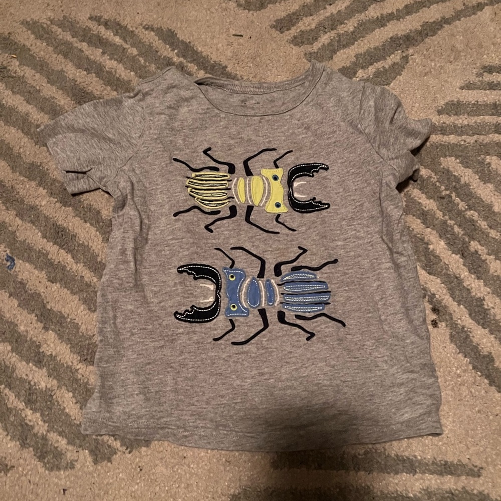 GAP Kids Gray T-Shirt with Colorful Beetle Design